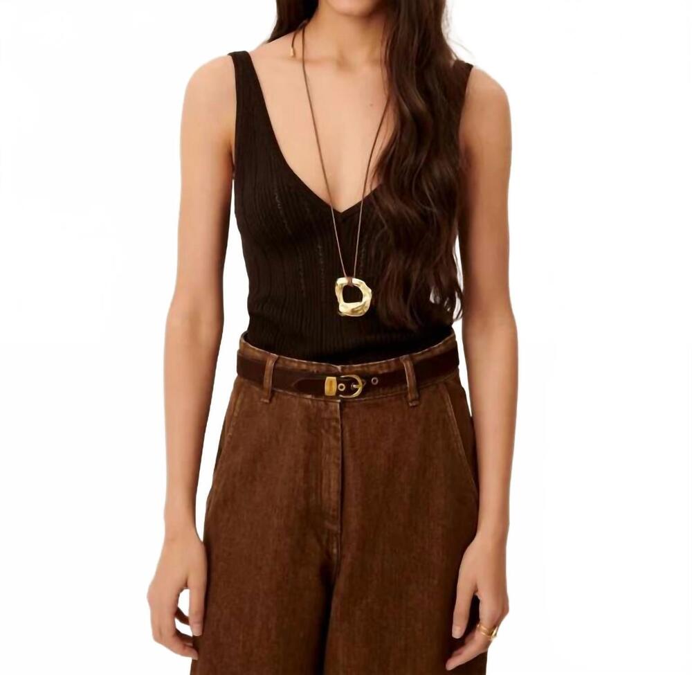 NEW SESSUN attita knit tank top in espresso
